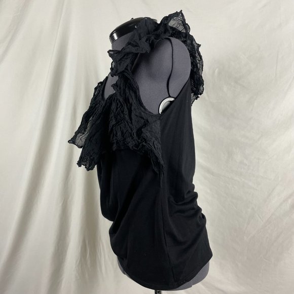 Elizabeth and James ruffled one shoulder tank top size small - Picture 3 of 6
